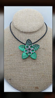 Green Celtic Scale Flower Necklace
