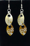 Gold and Bronze Etched Steampunk Scale Earrings