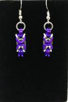 Purple and Silver Byzantine Weave Earrings