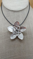 Silver Celtic Scale Flower Necklace